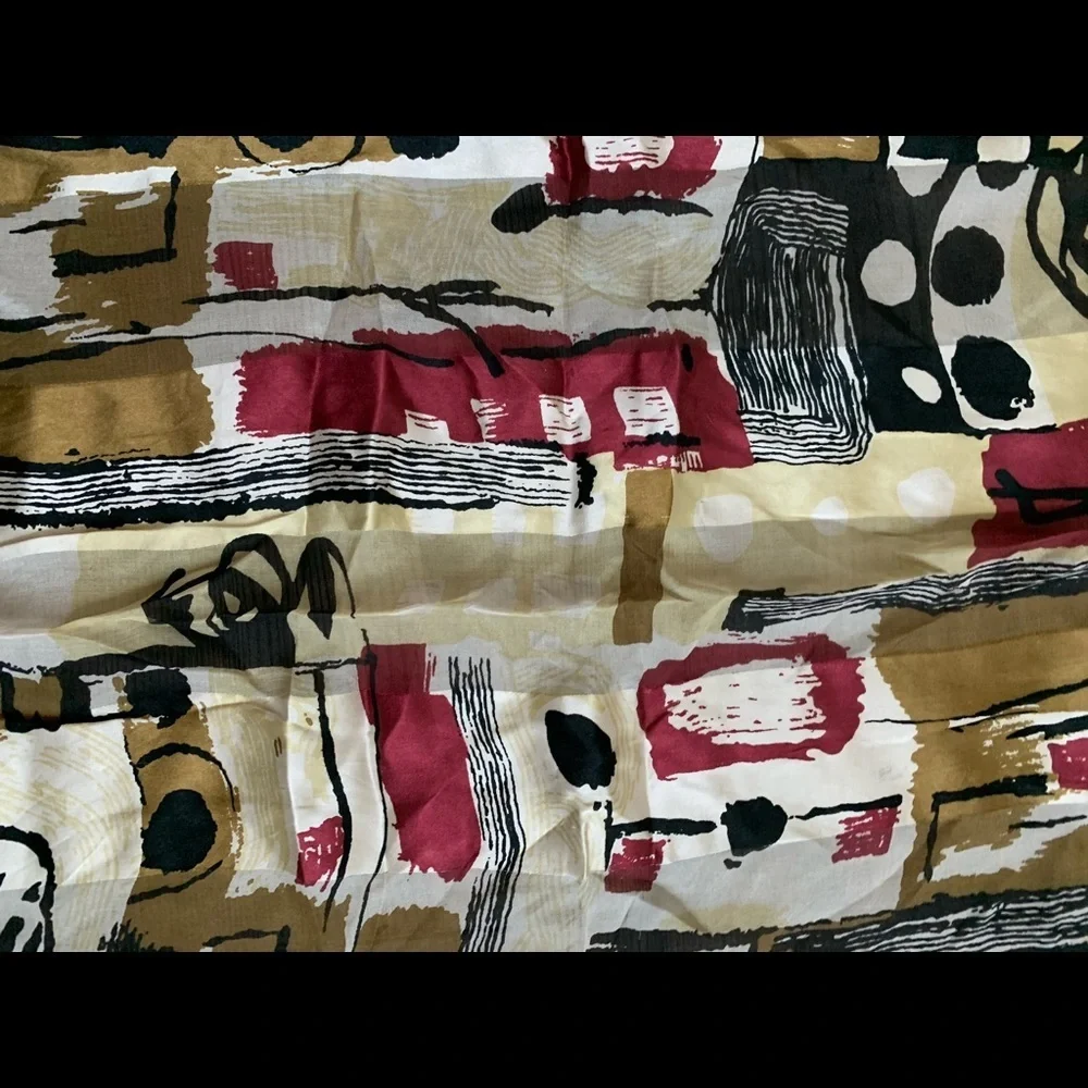 Abstract Patterned Silk Scarf